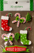 Nicole Christmas Holiday Merry & Bright Dimensional Scrapbook Stickers - SCRAPBOOKFARE