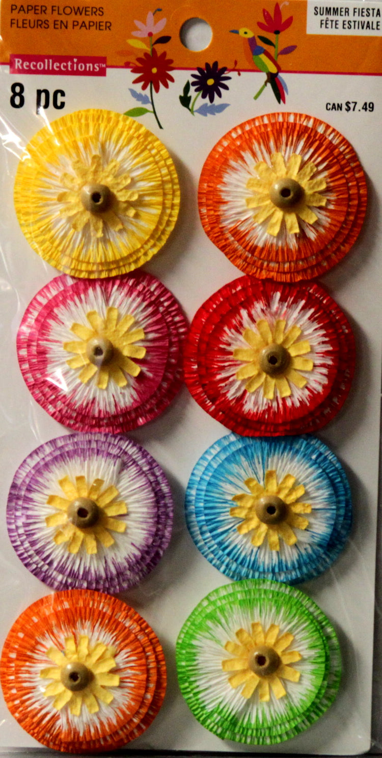 Recollections Summer Fiesta Paper Flowers Embellishments