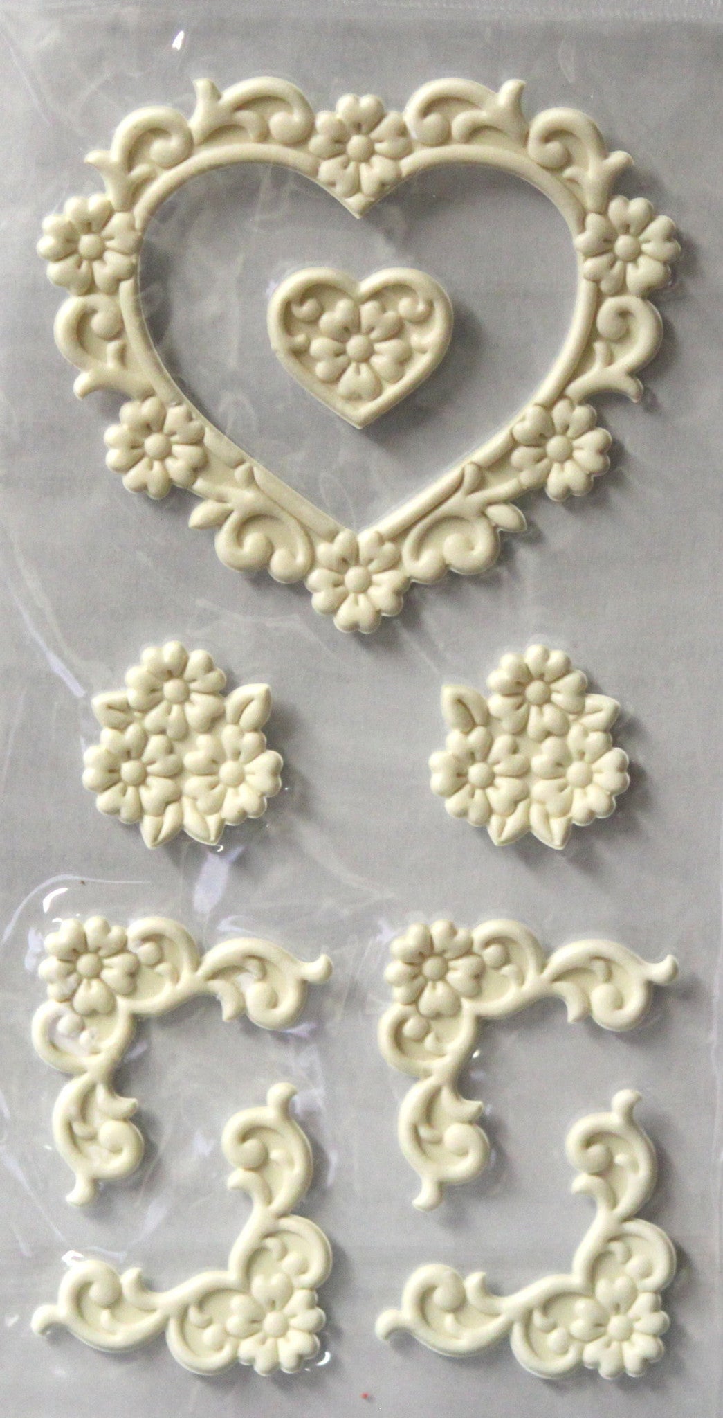 Premium Elegant Frames, Corners & Icons Botanical Rubber Dimensional Stickers - SCRAPBOOKFARE