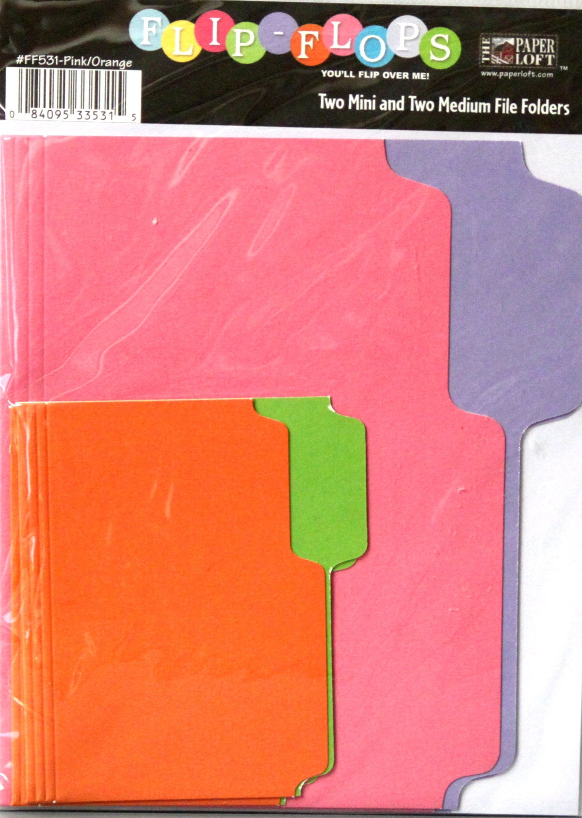 The Paper Loft Flip-Flops Pink/Orange File Folders