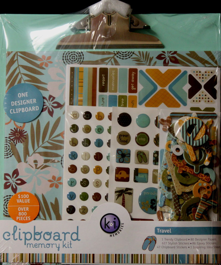 Ki Memories Travel Theme Clipboard Memory Kit - SCRAPBOOKFARE