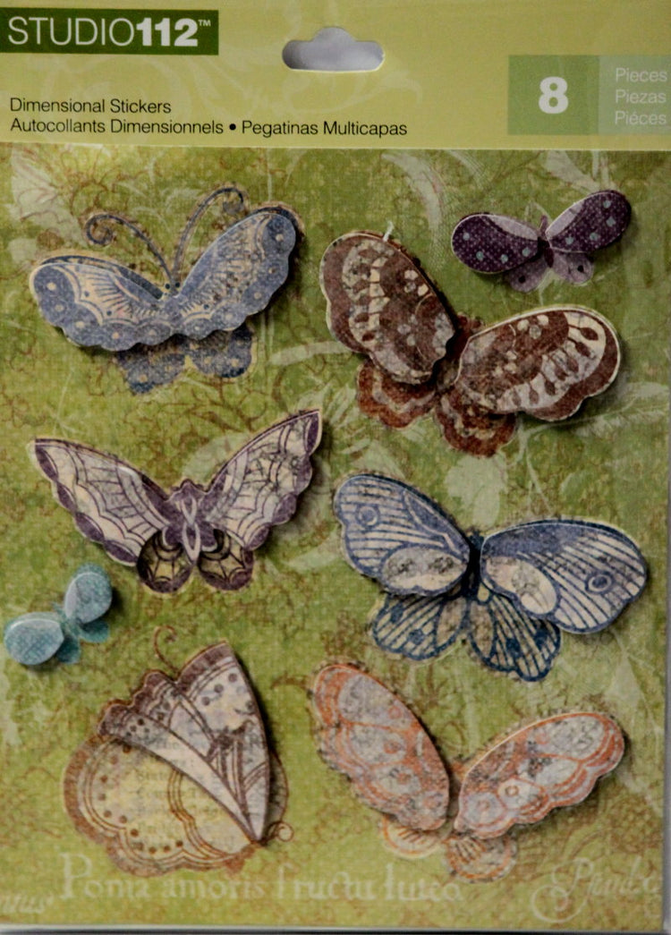 K & Company Studio 112 Butterfly Dimensional Scrapbook Stickers