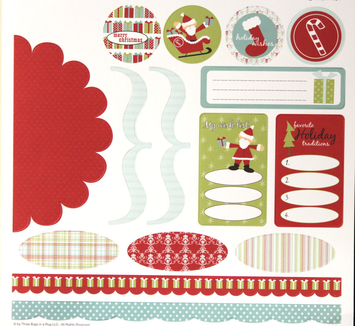 Three Bugs In A Rug North Pole Die-Cut Shapes Punch-out Sheet
