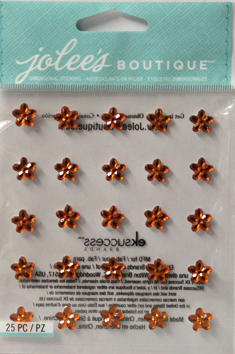 Jolee's Boutique Mini Flower Gems Topaz Adhesive Dimensional Stickers