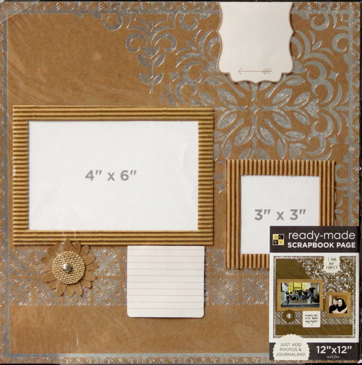 DCWV 12 x 12 Regal Flourishes Ready-Made Scrapbook Page - SCRAPBOOKFARE
