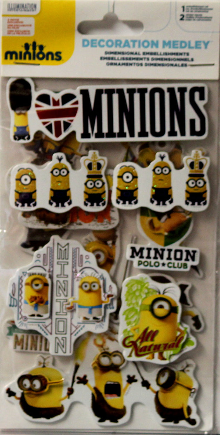 Sandylion Minions Decoration Medley Dimensional Stickers Embellishment Flip Pack