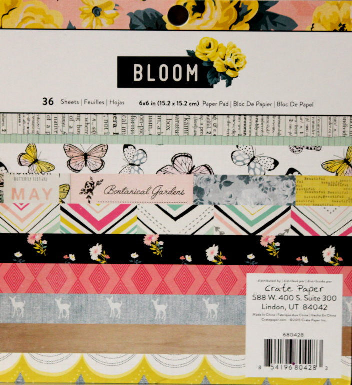Crate Paper Bloom 6 x 6 Scrapbook Paper Pad