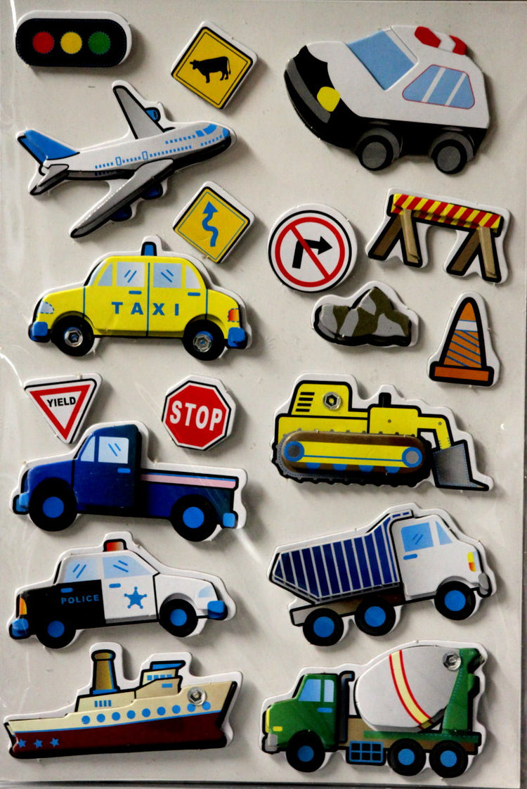 Premium Transportation Vehicles Dimensional Handmade Sticker Embellishments
