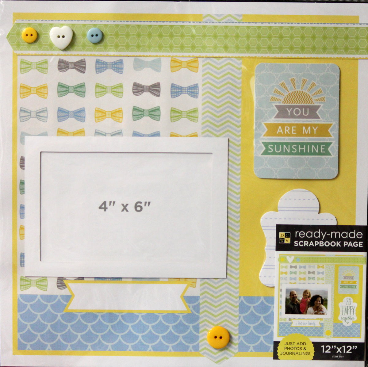 DCWV 12 x 12 Your Are My Sunshine Ready-Made Scrapbook Page - SCRAPBOOKFARE