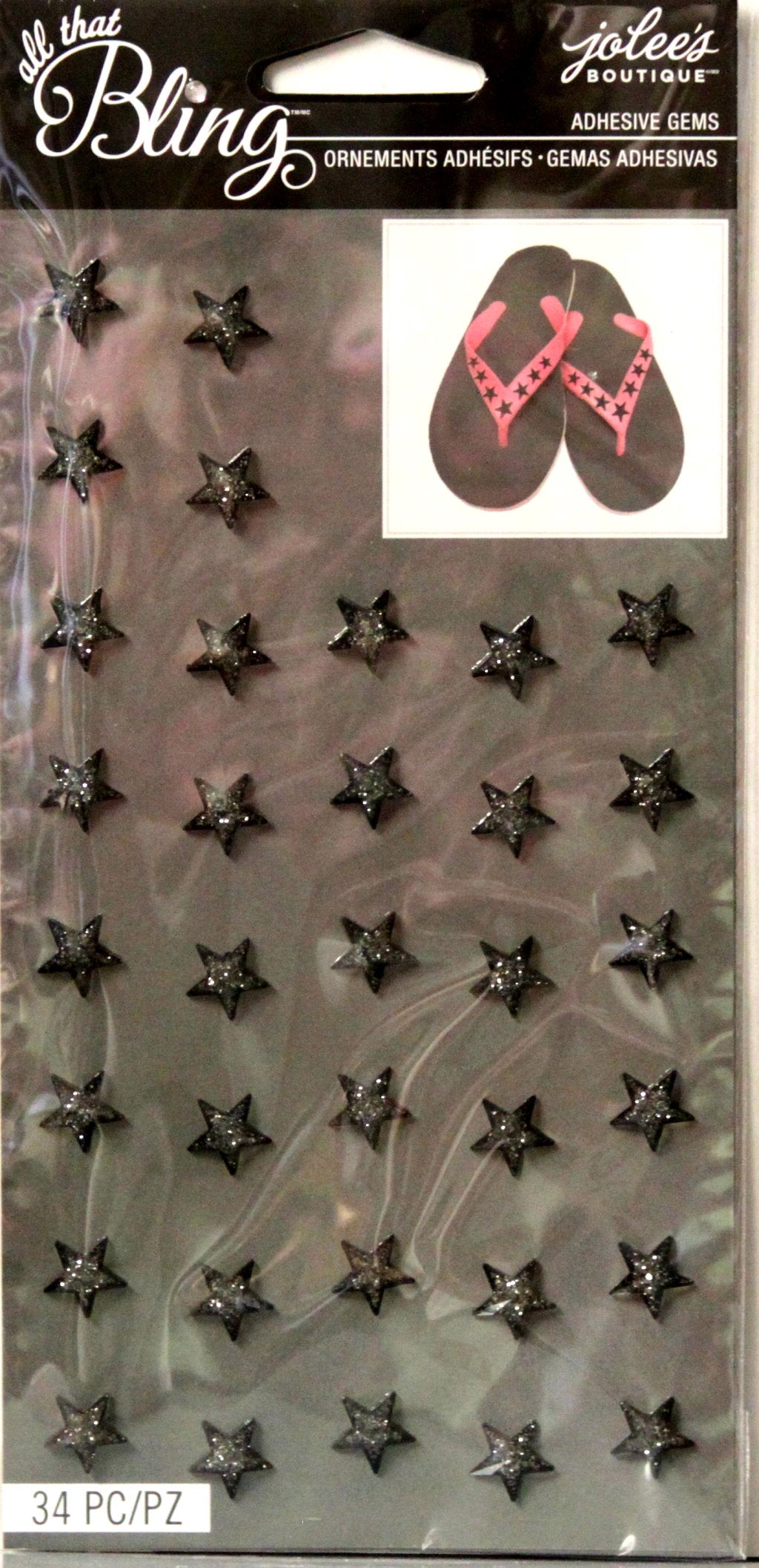 Jolee's Boutique All That Bling Black Sparkle Star Adhesive Gems Bling