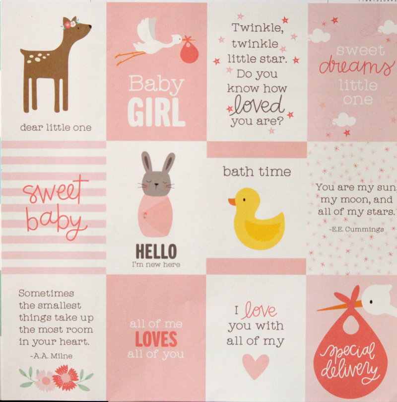 American Crafts The Color of Memories Paper Baby Girl Sentiments Die-cuts