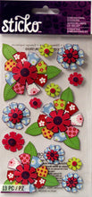 Sticko Patterned Flowers Dimensional Stickers