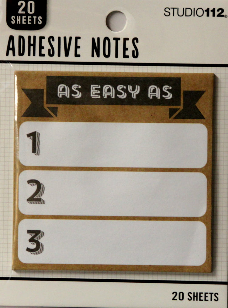 K & Company Studio112  Neutral Easy as 123 Large Adhesive Notes