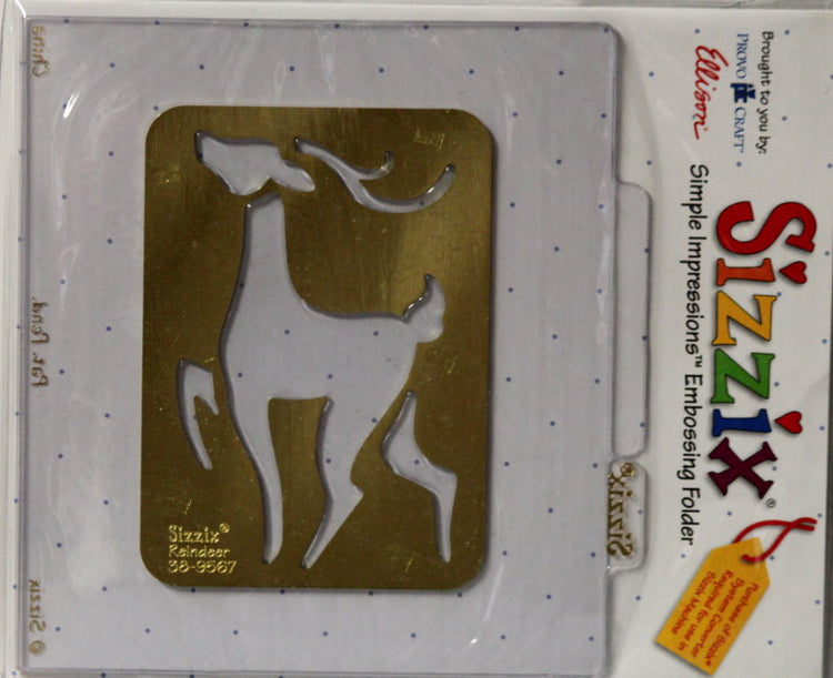 Sizzix Reindeer Simple Impressions Brass Stencil & Embossing Folder