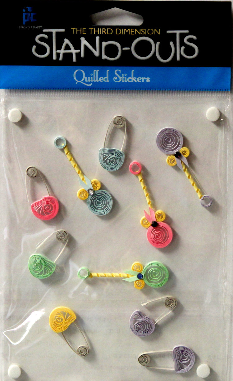 Provo Craft Stand-Outs Nursery Quilled Dimensional Scrapbook Stickers - SCRAPBOOKFARE