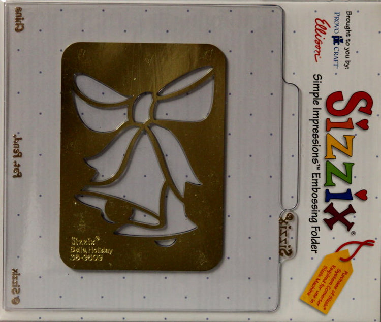 Sizzix Bells Holiday Simple Impressions Brass Stencil & Embossing Folder