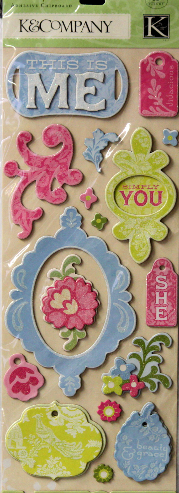 K & Company Amy Butler Belle Adhesive Chipboard Stickers