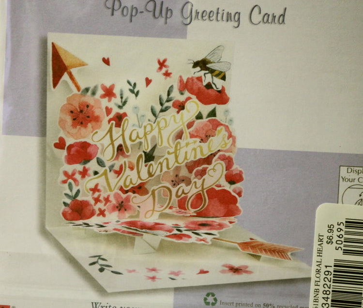 Treasures Pop-Up Floral Heart Valentine's Day Greeting Card