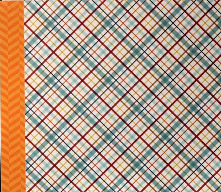 Echo Park 12 x 12 Bark Puppy Plaid Double-Sided Scrapbook Paper