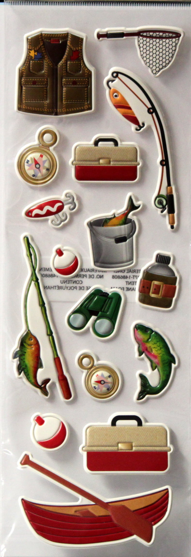 Recollections Gone Fishing Puffy Dimensional 3-D Stickers Embellishments