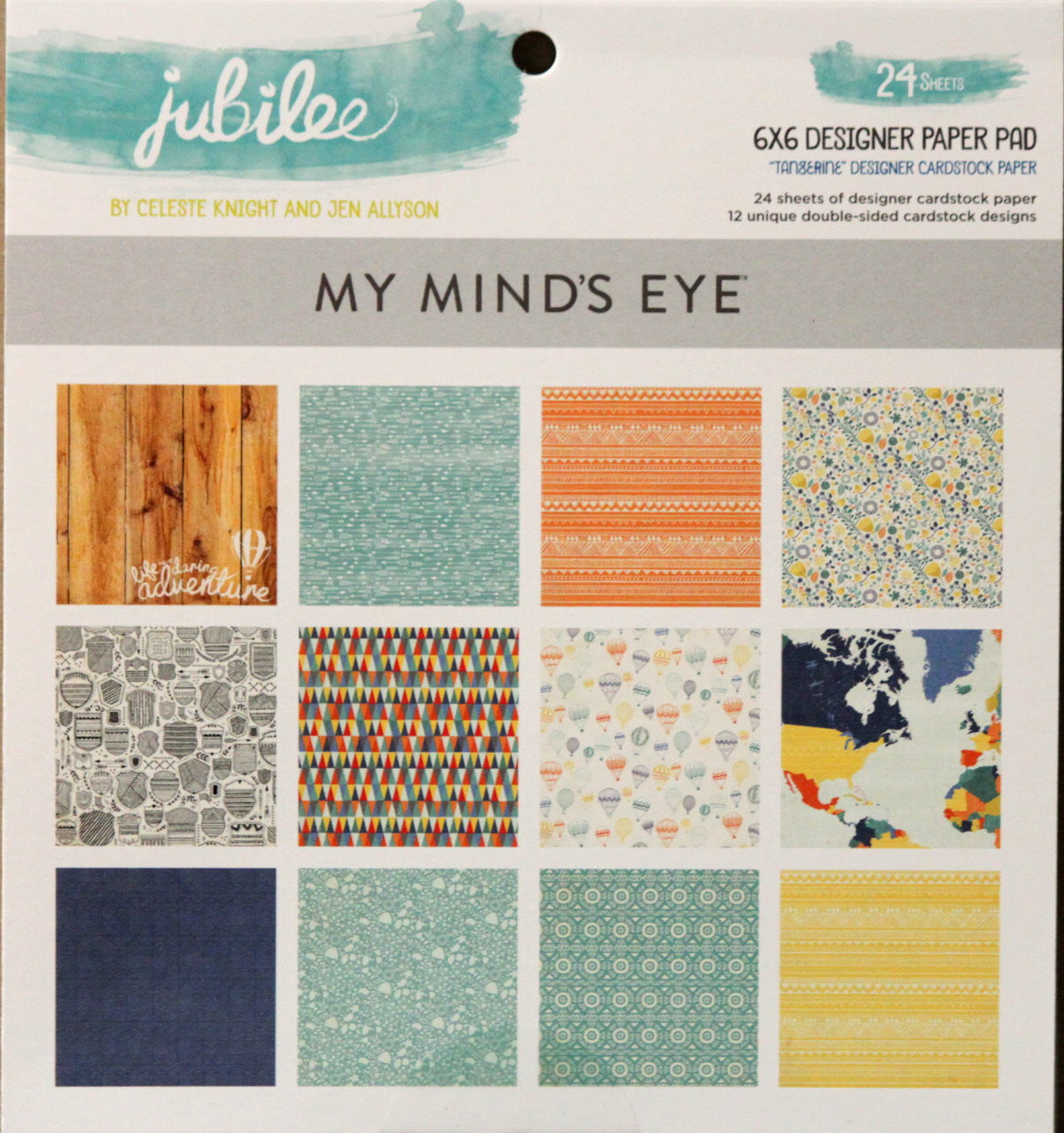 My Mind's Eye Jubilee Tangerine Designer 6 x 6 Paper Pad - SCRAPBOOKFARE