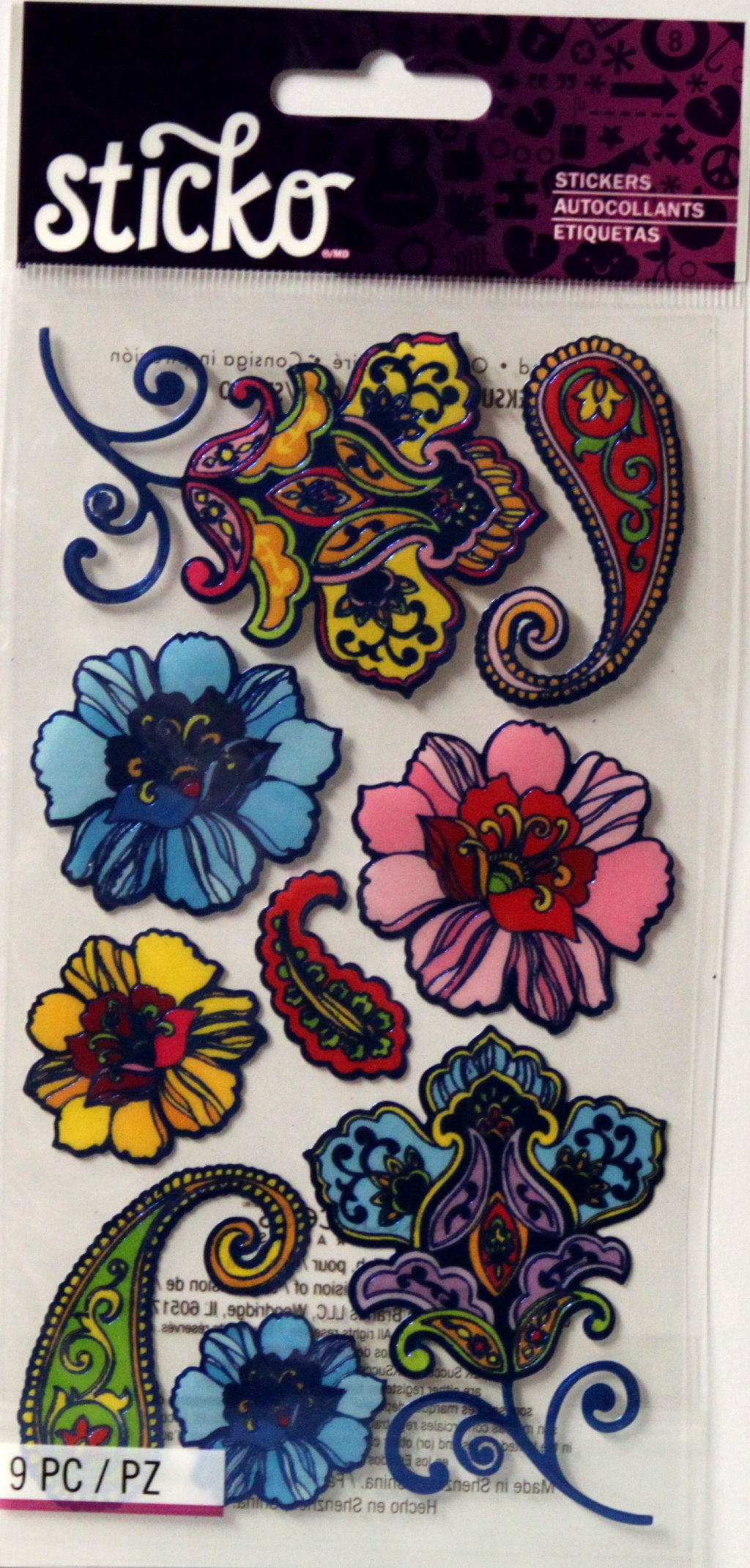 Jolee's Boutique 8 Pack Bling Stickers Flowers