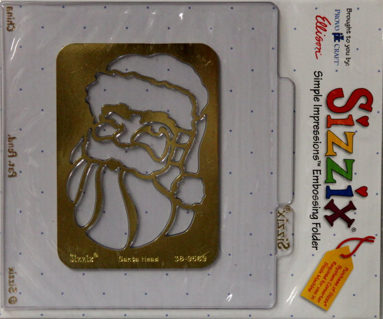 Sizzix Santa Head Simple Impressions Brass Stencil & Embossing Folder