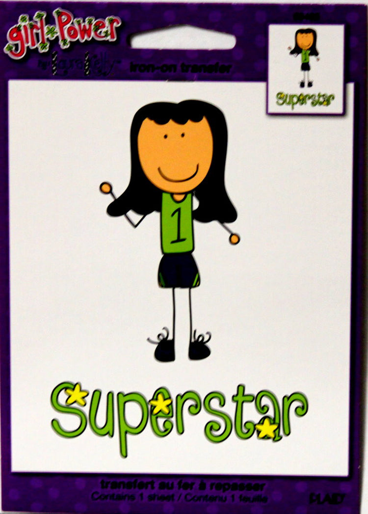 Plaid Girl Power "Superstar" Iron-On Transfer - SCRAPBOOKFARE