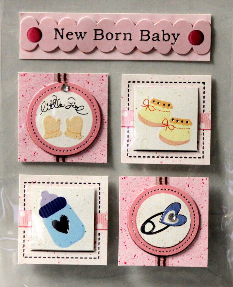 Baby Girl New Born Baby Dimensional Stickers