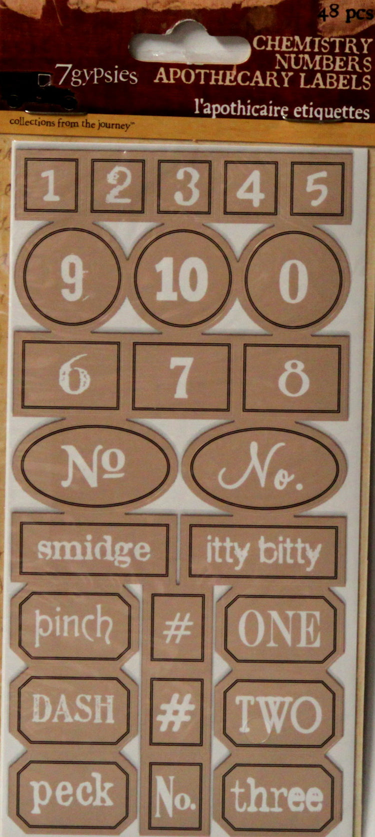 7gypsies Chemistry Numbers Apothecary Labels Stickers