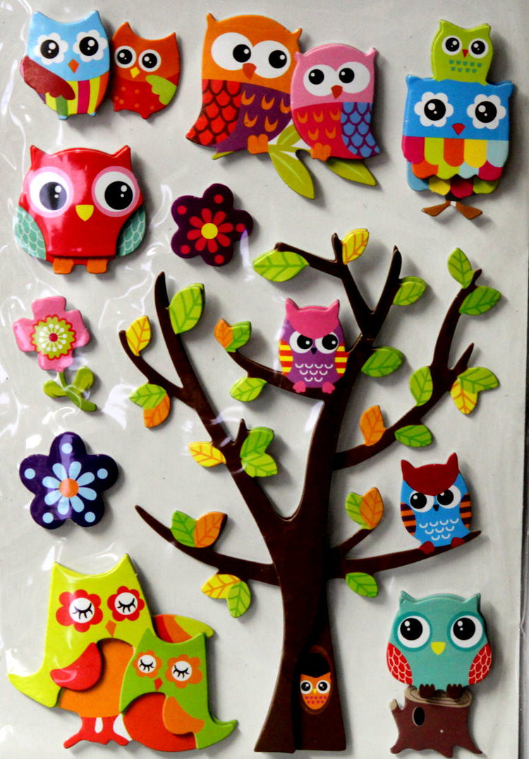 Wise Old Owls Dimensional Chipboard Embellishments Stickers