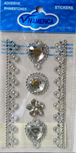 Vivamerica Self-Adhesive Clear Hearts Rhinestone Medley Embellishments