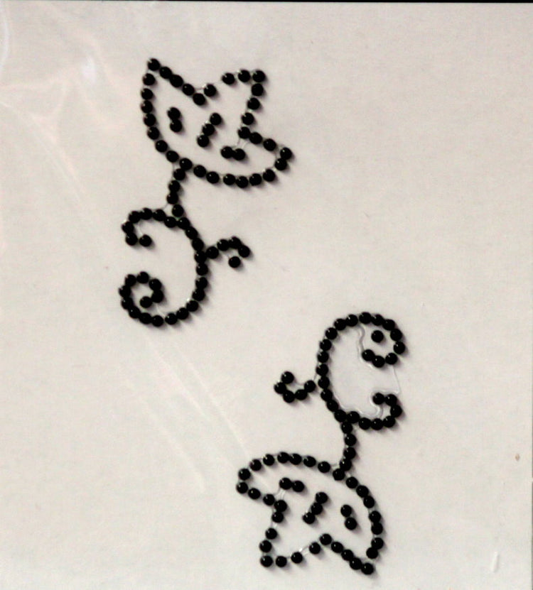 Mini Black Pearls Flowers Self-Adhesive Gem Scrapbook Embellishment Stickers