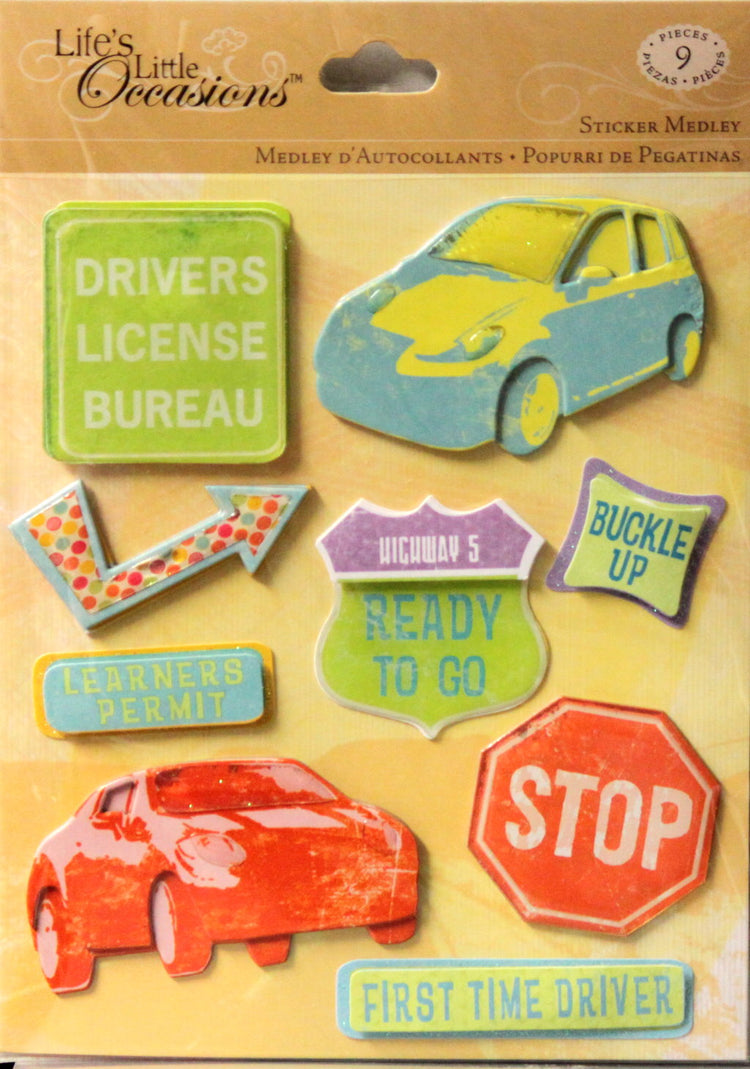 K & Company Life's Little Occasions Drivers License Dimensional Stickers Medley