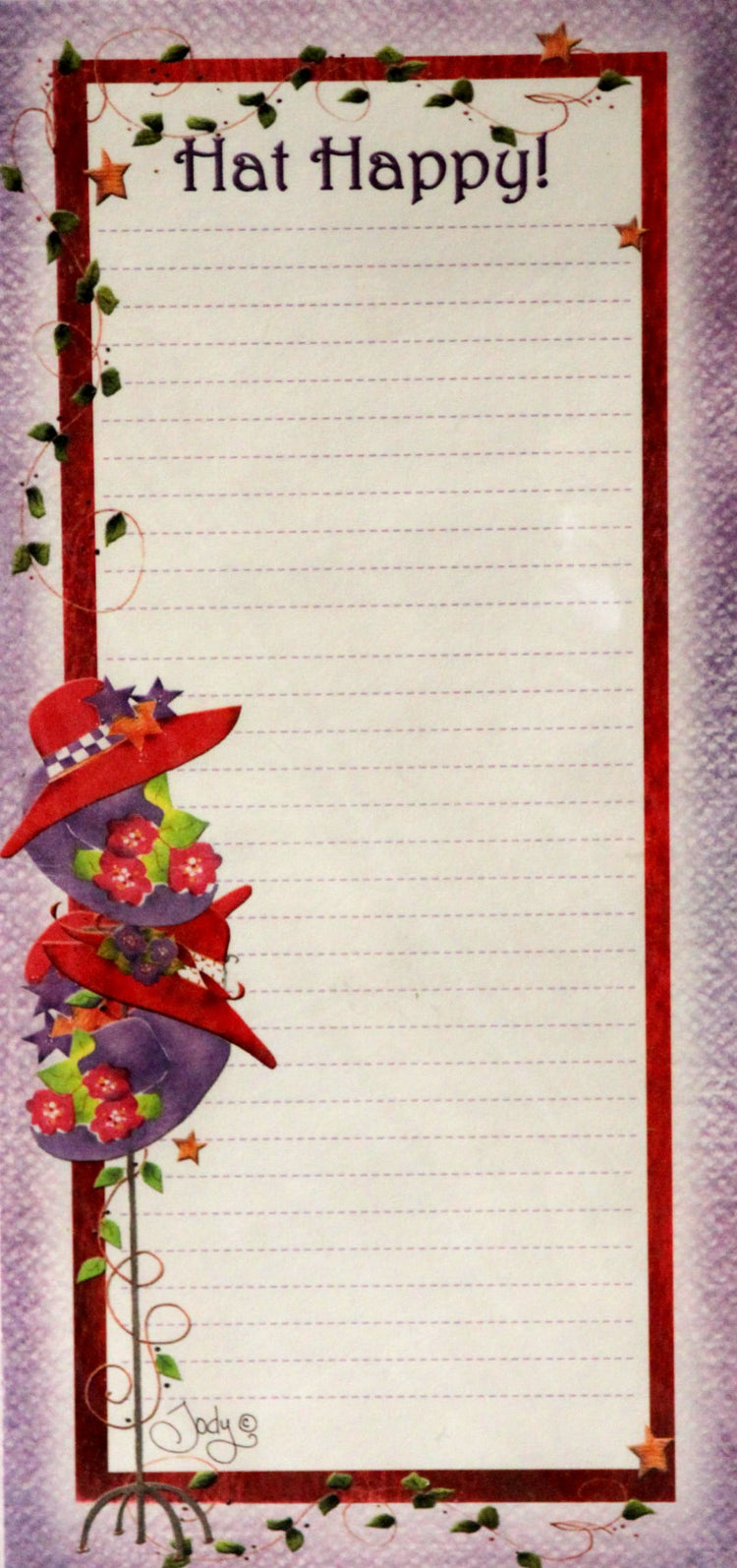 Just Picture This! Red Hat Society Hat Happy Magnetic Note Pad