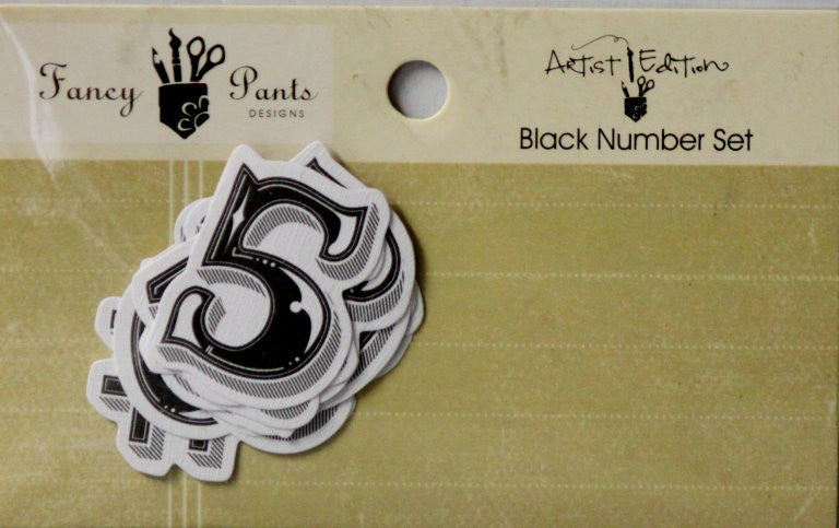 Fancy Pants Designs Artist Edition Black Number Set Embellishments - SCRAPBOOKFARE
