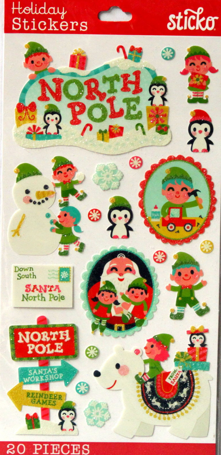 EK Success Sticko North Pole Glitter Stickers - SCRAPBOOKFARE