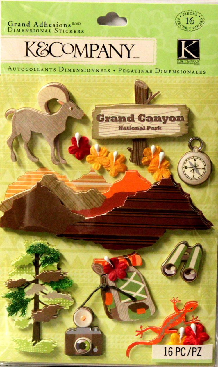 K & Company Happy Trails Grand Canyon Grand Adhesions Dimensional Stickers