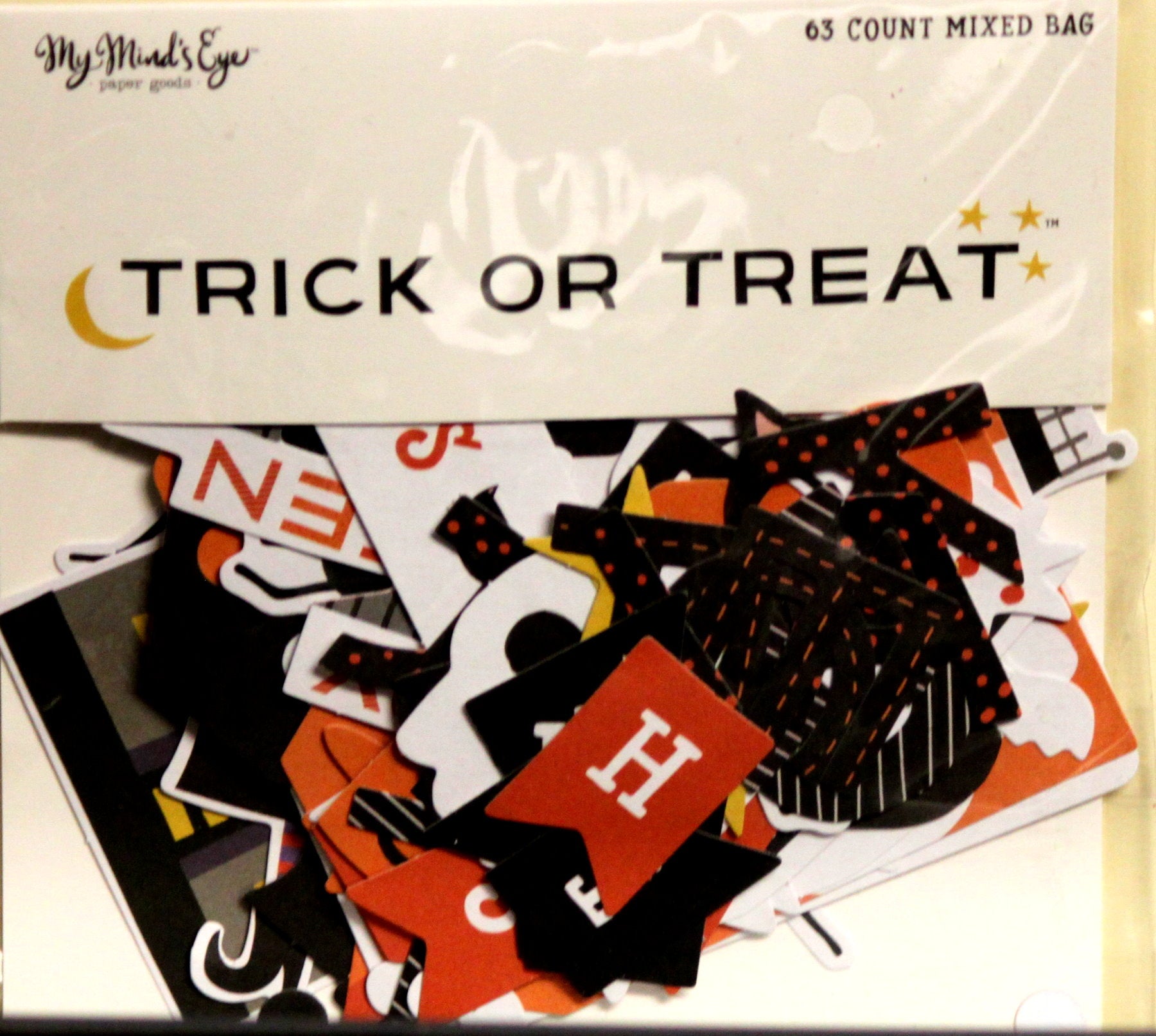 My Mind's Eye Trick or Treat Mixed Bag 63 Piece Ephemera