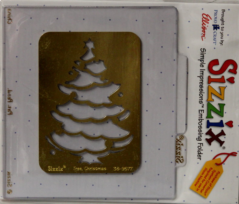 Sizzix Tree Christmas Simple Impressions Brass Stencil & Embossing Folder