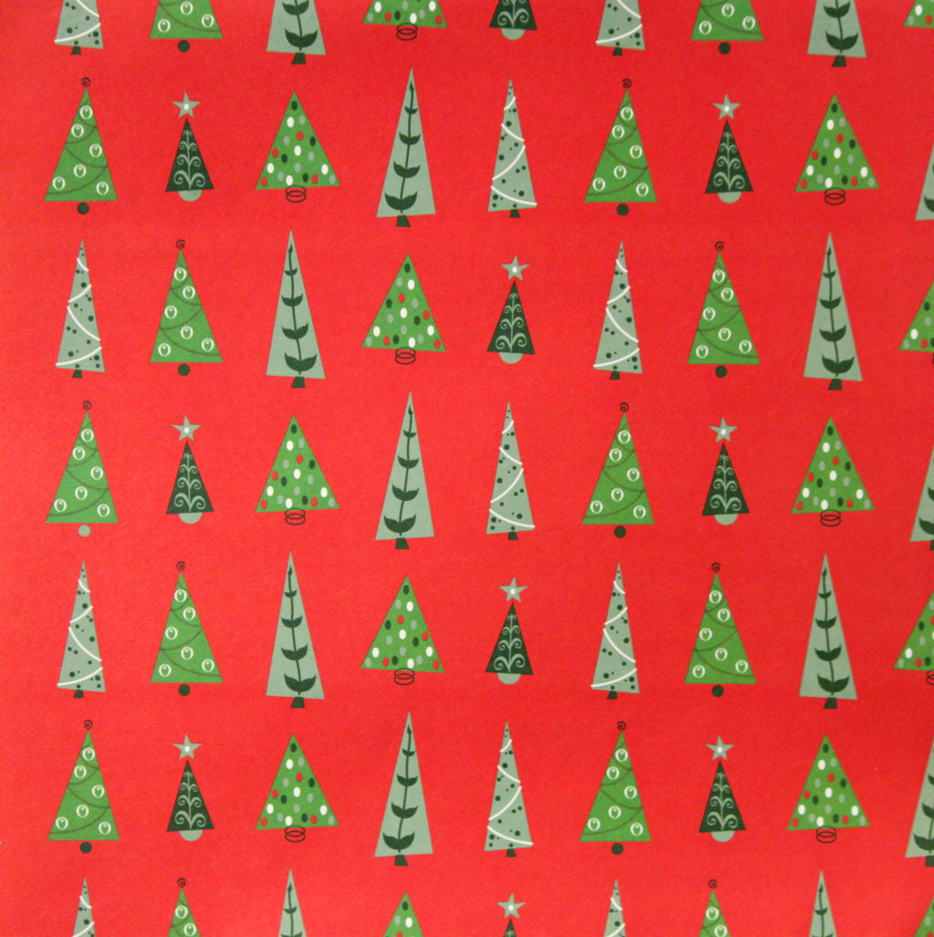 Christmas Trees Printed 12 x 12 Scrapbook Paper
