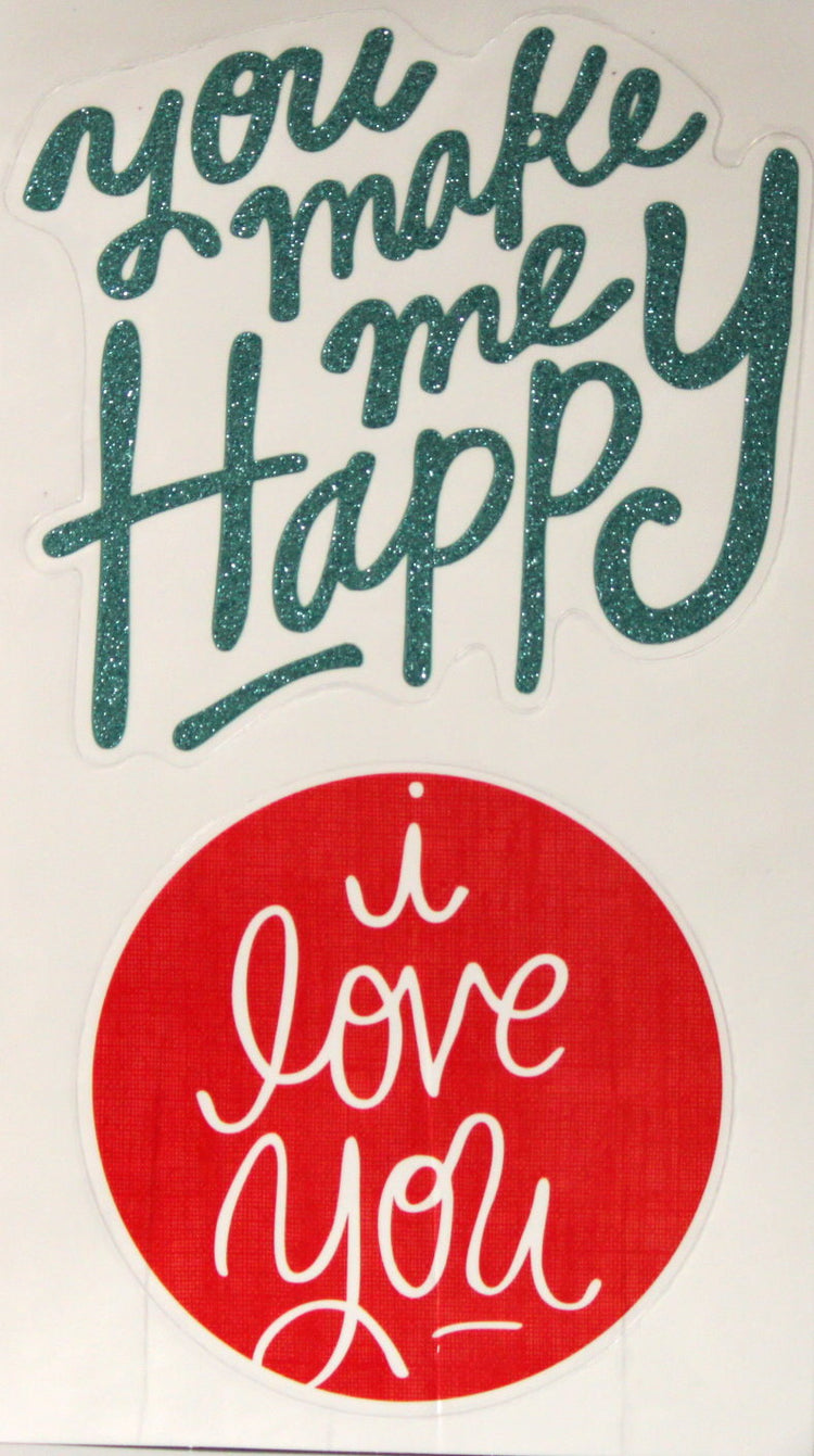 Me & My Big Ideas You Make Me Happy Giant Clear Scrapbook Stickers