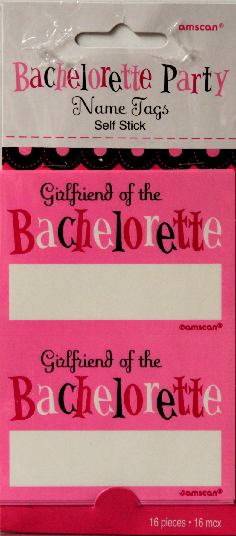 Amscan Bachelorette Party Self Stick Name Tags Stickers