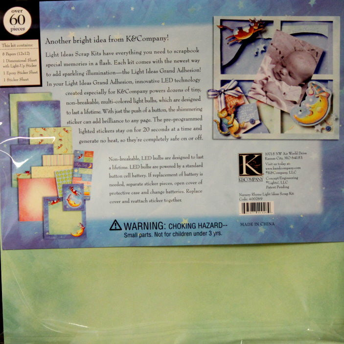 K & Company Nursery Rhyme Light Ideas 12 x 12  Scrapbook Pages Kit
