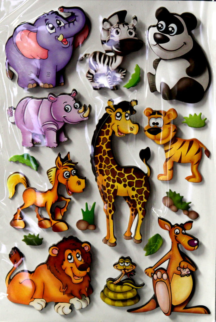 Zoo Animals Dimensional Chipboard Embellishments Stickers