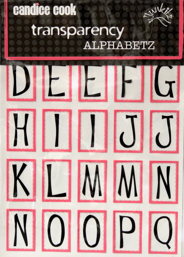 Junkitz Candice Cook Transparency Pink Alphabetz - SCRAPBOOKFARE