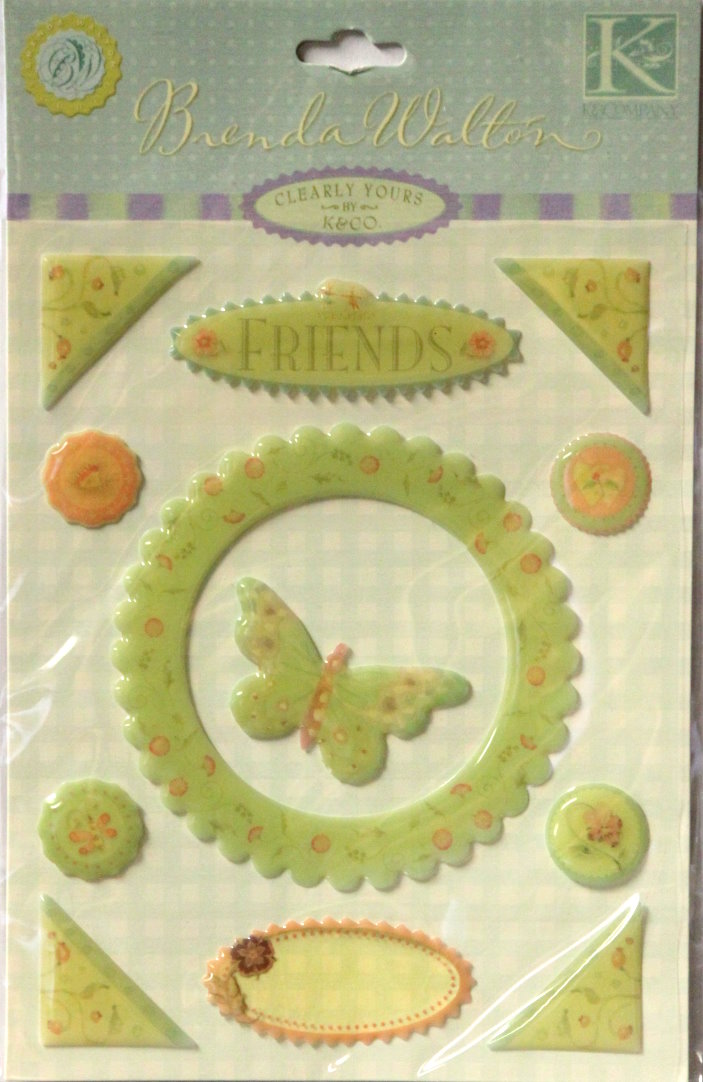 K & Company Brenda Walton Chelsea Elements Tags Clearly Yours Epoxy Stickers