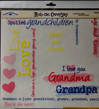 Karen Foster Design Grandparents 12 x 12 Rub-On Overlay - SCRAPBOOKFARE