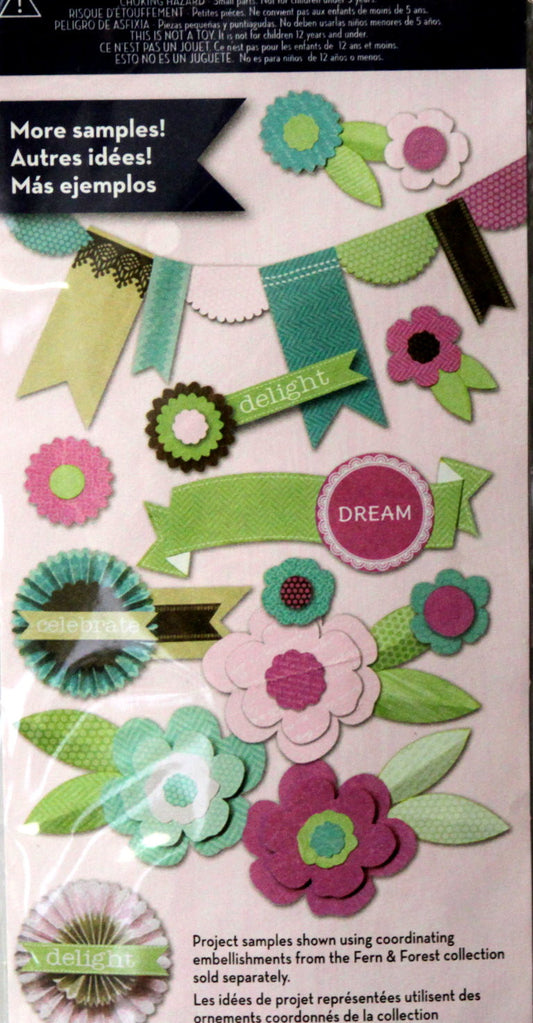 Little Yellow Bicycle Flowers & Banners Paper Crafting Kit - SCRAPBOOKFARE