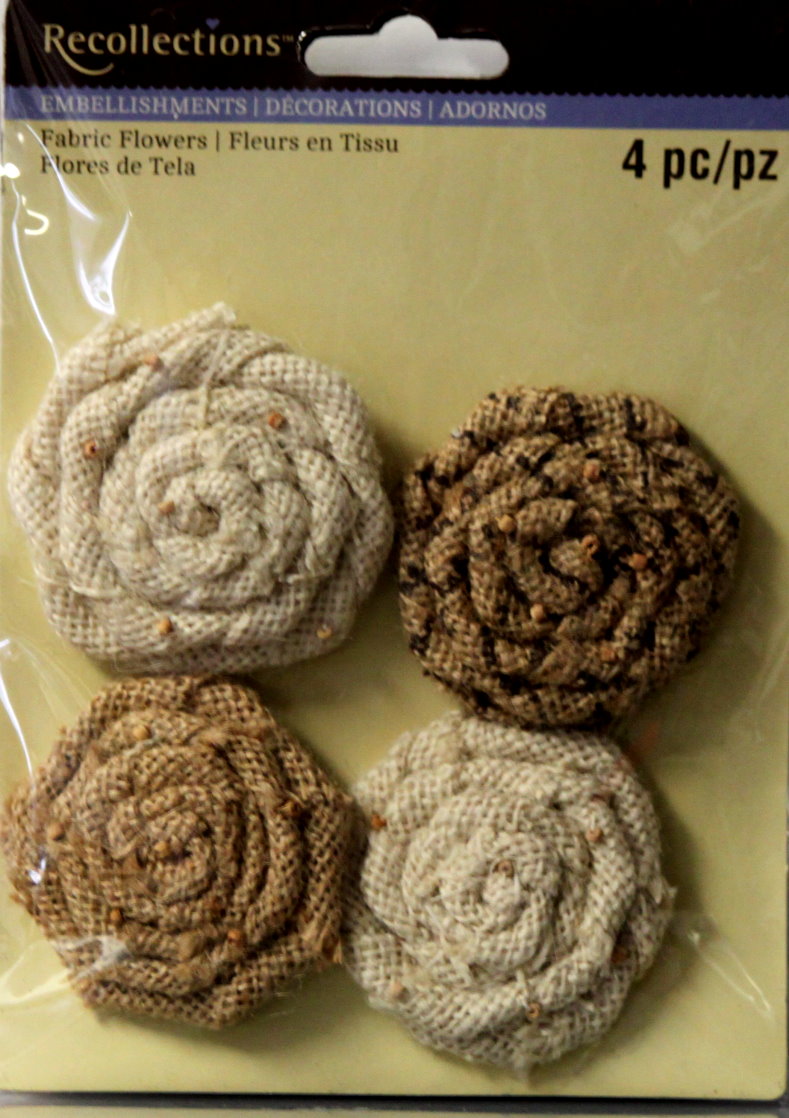 Recollections Handmade Burlap Fabric Flowers Embellishments